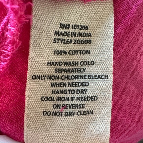 NWOT Soft Surroundings Khulani Pink Wide Leg Gauze Pants Size Large Lightweight - Picture 7 of 12